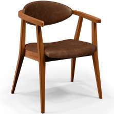 Poltrona Decorativa Para Sala de Estar Jantar Cecília L02 Couríssimo Marrom - Lyam Decor