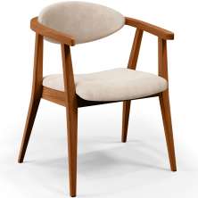Poltrona Decorativa Para Sala de Estar Jantar Cecília L02 Suede Bege - Lyam Decor