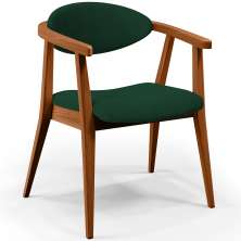 Poltrona Decorativa Para Sala de Estar Jantar Cecília L02 Suede Verde Musgo - Lyam Decor