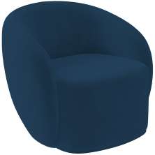 Poltrona Decorativa Para Sala de Estar Living Gliese K01 Veludo Azul Marinho - Lyam Decor
