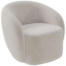 Poltrona Decorativa Para Sala de Estar Living Gliese K01 Veludo Bege - Lyam Decor