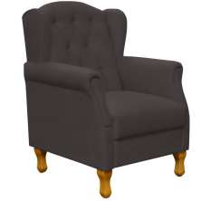 Poltrona Decorativa Para Sala de Estar Yara P02 Suede Marrom - Lyam Decor