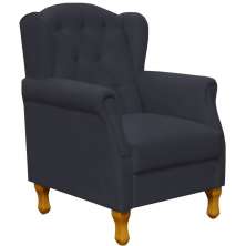 Poltrona Decorativa Para Sala de Estar Yara P02 Suede Preto - Lyam Decor