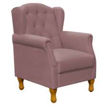 Poltrona Decorativa Para Sala de Estar Yara P02 Suede Rosê - Lyam Decor