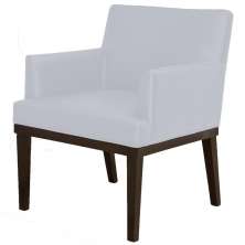 Poltrona Decorativa Para Sala de Estar e Recepção Beatriz W01 Corino Branco - Lyam Decor