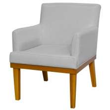 Poltrona Decorativa Para Sala de Estar e Recepção Beatriz W01 Linho Cinza - Lyam Decor