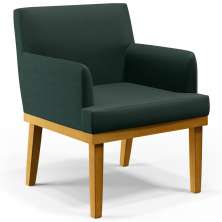 Poltrona Decorativa Para Sala de Estar e Recepção Beatriz W01 Linho Verde Musgo - Lyam Decor