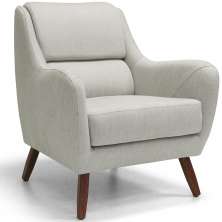 Poltrona Decorativa Para Sala de Estar e Recepção Gooby D02 Linho Bege C-107 - Lyam Decor