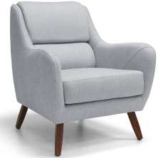 Poltrona Decorativa Para Sala de Estar e Recepção Gooby D02 Linho Cinza D-315 - Lyam Decor