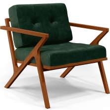 Poltrona Decorativa Sala De Estar Com Cintas De Corano Laís B04 Facto Verde Musgo - Lyam Decor