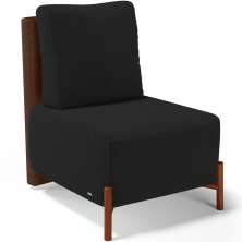 Poltrona Decorativa Sala Estar Living Pés Madeira Hungria L02 Couríssimo Marrom Bouclê Preto - Lyam