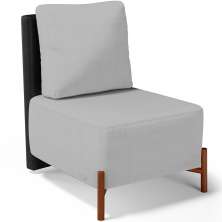 Poltrona Decorativa Sala Estar Living Pés Madeira Hungria L02 Couríssimo Preto Linho Cinza - Lyam