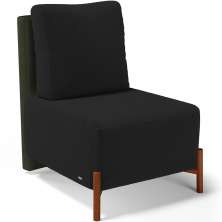 Poltrona Decorativa Sala Estar Living Pés Madeira Hungria L02 Couríssimo Verde Bouclê Preto - Lyam
