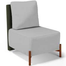 Poltrona Decorativa Sala Estar Living Pés Madeira Hungria L02 Couríssimo Verde Linho Cinza - Lyam