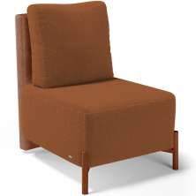 Poltrona Decorativa Sala de Estar Living Hungria L02 Couríssimo Camel Bouclê Terracota - Lyam