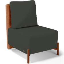 Poltrona Decorativa Sala de Estar Living Hungria L02 Couríssimo Camel Linho Verde Musgo - Lyam