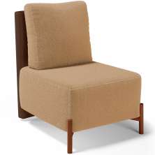 Poltrona Decorativa Sala de Estar Living Hungria L02 Couríssimo Marrom Bouclê Mostarda - Lyam