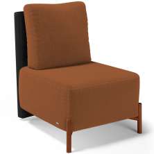 Poltrona Decorativa Sala de Estar Living Hungria L02 Couríssimo Preto Bouclê Terracota - Lyam