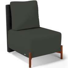 Poltrona Decorativa Sala de Estar Living Hungria L02 Couríssimo Preto Linho Verde Musgo - Lyam