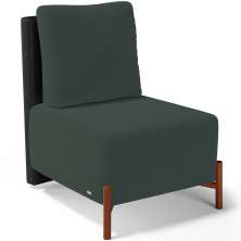 Poltrona Decorativa Sala de Estar Living Hungria L02 Couríssimo Preto Suede Verde Musgo - Lyam