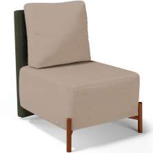 Poltrona Decorativa Sala de Estar Living Hungria L02 Couríssimo Verde Linho Bege Escuro - Lyam