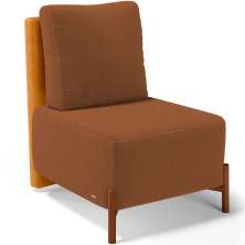 Poltrona Decorativa Sala de Estar Living Hungria L02 Couríssimo Whisky Bouclê Terracota - Lyam