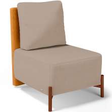 Poltrona Decorativa Sala de Estar Living Hungria L02 Couríssimo Whisky Linho Bege Escuro - Lyam