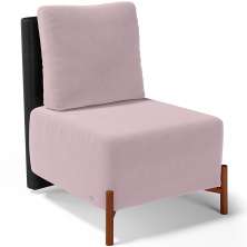 Poltrona Decorativa Sala de Estar Living Pés Madeira Hungria L02 Couríssimo Preto Suede Rosê - Lyam