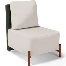 Poltrona Decorativa Sala de Estar Living Pés Madeira Hungria L02 Couríssimo Verde Linho Cru - Lyam
