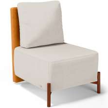 Poltrona Decorativa Sala de Estar Living Pés Madeira Hungria L02 Couríssimo Whisky Linho Cru - Lyam