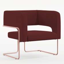 Poltrona Decorativa Scarlett D02 Base de Aço New Cobre Veludo Marsala B-278  - Lyam Decor