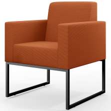 Poltrona Para Sala De Estar Base Fixa De Metal Helô L02 Tecido Terracota - Lyam Decor