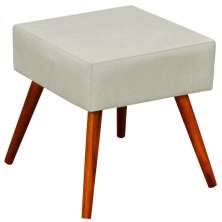 Puff Banqueta Decorativa com Pés Palito Lívia W01 Suede Bege - Lyam Decor