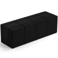 Puff Decorativo Living Sala de Estar 140 cm Roma W01 Couríssimo Preto - Lyam