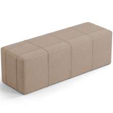 Puff Decorativo Living Sala de Estar 140 cm Roma W01 Linho Bege Escuro - Lyam