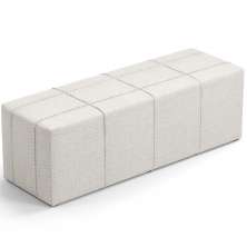 Puff Decorativo Living Sala de Estar 140 cm Roma W01 Linho Champagne - Lyam