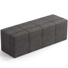 Puff Decorativo Living Sala de Estar 140 cm Roma W01 Linho Cinza Escuro - Lyam