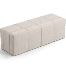 Puff Decorativo Living Sala de Estar 140 cm Roma W01 Linho Cru - Lyam