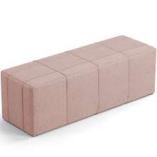Puff Decorativo Living Sala de Estar 140 cm Roma W01 Linho Rosê - Lyam