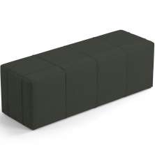 Puff Decorativo Living Sala de Estar 140 cm Roma W01 Linho Verde Musgo - Lyam