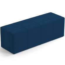 Puff Decorativo Living Sala de Estar 140 cm Roma W01 Suede Azul Marinho - Lyam