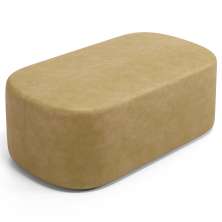 Puff Decorativo Orgânico Para Living Quarto 100cm Doha W01 Couríssimo Fendi - Lyam Decor