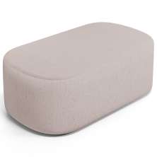 Puff Decorativo Orgânico Para Living Quarto 100cm Doha W01 Linho Bege - Lyam Decor
