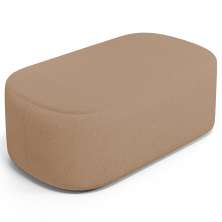 Puff Decorativo Orgânico Para Living Quarto 100cm Doha W01 Linho Bege Escuro - Lyam Decor