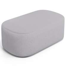 Puff Decorativo Orgânico Para Living Quarto 100cm Doha W01 Linho Cinza - Lyam Decor