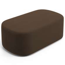 Puff Decorativo Orgânico Para Living Quarto 100cm Doha W01 Suede Marrom - Lyam Decor