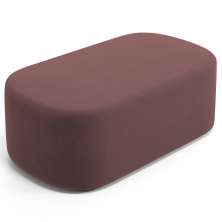 Puff Decorativo Orgânico Para Living Quarto 100cm Doha W01 Suede Rosê - Lyam Decor
