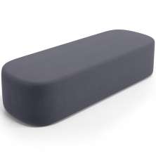 Puff Decorativo Orgânico Para Living Quarto 195cm Doha W01 Suede Cinza - Lyam Decor