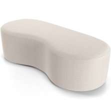 Puff Decorativo Orgânico para Living Quarto 140cm Orbit W01 Bouclê Creme - Lyam Decor