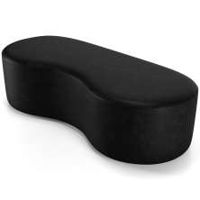 Puff Decorativo Orgânico para Living Quarto 140cm Orbit W01 Couríssimo Preto - Lyam Decor